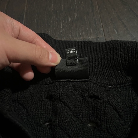 RARE Stussy Stüssy Open Knit Collared Sweater top black Men’s Size Medium HTF - Picture 10 of 10